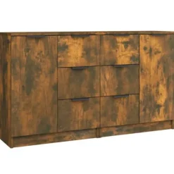 Maison Exclusive - Buffeter 2 stk Røget eg 60x30x70 cm Ingeniørtræ