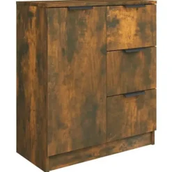 Maison Exclusive - Buffeter 2 stk Røget eg 60x30x70 cm Ingeniørtræ