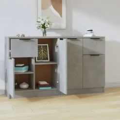 Maison Exclusive - Buffeter 2 stk Grå beton 60x30x70 cm Ingeniørtræ