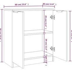 Maison Exclusive - Buffeter 2 stk Røget eg 60x30x70 cm Ingeniørtræ