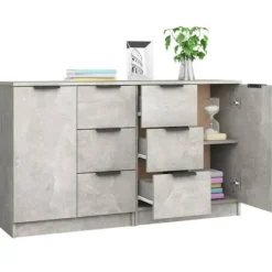 Maison Exclusive - Buffeter 2 stk Grå beton 60x30x70 cm Ingeniørtræ