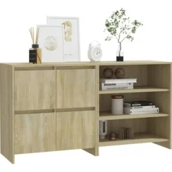 Maison Exclusive - Buffeter 2 stk Sonoma eg Ingeniørtræ