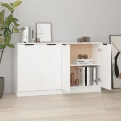 Maison Exclusive - Buffeter 2 stk hvid 60x30x70 cm Ingeniørtræ
