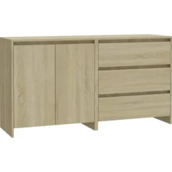Maison Exclusive - Buffeter 2 stk Sonoma eg Ingeniørtræ