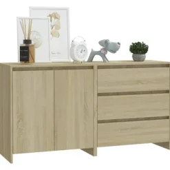 Maison Exclusive - Buffeter 2 stk Sonoma eg Ingeniørtræ