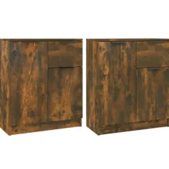 Maison Exclusive - Buffeter 2 stk Røget eg 60x30x70 cm Ingeniørtræ