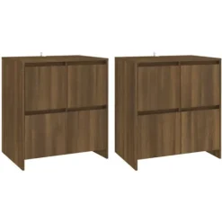 Maison Exclusive - Buffeter 2 stk. Mørkegulv 70x41x75 cm Ingeniørtræ