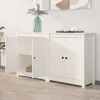 Maison Exclusive - Buffeter 2 stk hvid 70x35x80 cm massiv fyrretræ