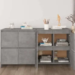Maison Exclusive - Buffeter 2 stk Grå beton 70x41x75 cm Ingeniørtræ