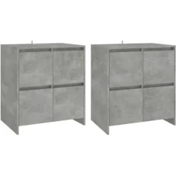 Maison Exclusive - Buffeter 2 stk Grå beton 70x41x75 cm Ingeniørtræ