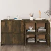 Maison Exclusive - Buffeter 2 stk Røget eg 70x41x75 cm Ingeniørtræ