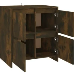 Maison Exclusive - Buffeter 2 stk Røget eg 70x41x75 cm Ingeniørtræ