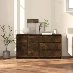 Maison Exclusive - Buffeter 2 stk Røget eg Ingeniørtræ