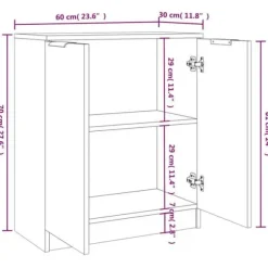 Maison Exclusive - Buffeter 2 stk Sonoma grå 60x30x70 cm Ingeniørtræ