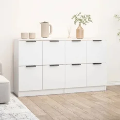 Maison Exclusive - Buffeter 2 stk hvid 60x30x70 cm Ingeniørtræ