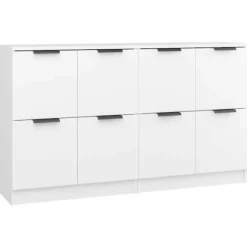 Maison Exclusive - Buffeter 2 stk hvid 60x30x70 cm Ingeniørtræ