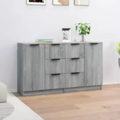 Maison Exclusive - Buffeter 2 stk Sonoma grå 60x30x70 cm Ingeniørtræ