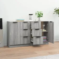 Maison Exclusive - Buffeter 2 stk Sonoma grå 60x30x70 cm Ingeniørtræ