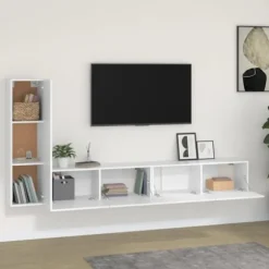 Maison Exclusive - 3-delt TV-møbel sæt Hvid Ingeniørtræ Vit