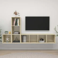 Maison Exclusive - 3-delt TV-møbel sæt Sonoma eg Ingeniørtræ sonoma ek
