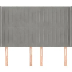 Maison Exclusive - Hovedgærde med ører Lys grå 147x16x118/128 cm Velour Ljusgrått