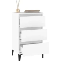 Maison Exclusive - Hvid natbord 40x35x70 cm ingeniørtræ