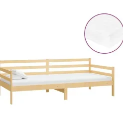 Maison Exclusive - Hvile seng med madras 90x200 cm i massiv fyrretræ