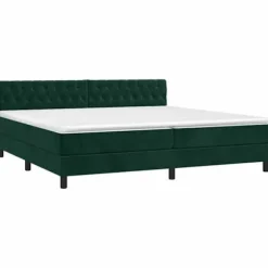 Maison Exclusive - Lamelbund med mørkegrønt LED-madras 200x200 cm