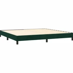Maison Exclusive - Lamelbund med mørkegrønt LED-madras 200x200 cm