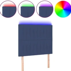 Maison Exclusive - LED Hovedgærde Blå 80x5x118/128 cm Stof Blå