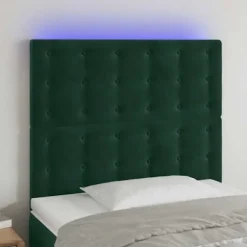 Maison Exclusive - LED Hovedgærde Mørkegrøn 90x5x118/128 cm Velour Mörkgrön
