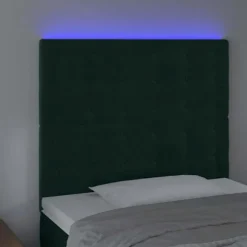 Maison Exclusive - LED Hovedgærde Mørkegrøn 90x5x118/128 cm Velour Mörkgrön