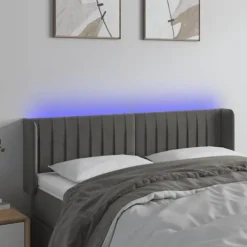 Maison Exclusive - LED Hovedgærde Mørkegrå 147x16x78/88 cm Velour mörkgrå