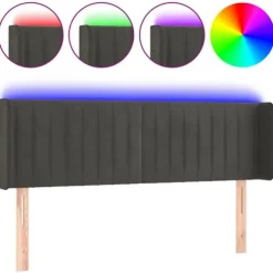 Maison Exclusive - LED Hovedgærde Mørkegrå 147x16x78/88 cm Velour mörkgrå