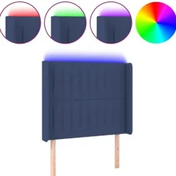 Maison Exclusive - LED Hovedgærde Blå 93x16x118/128 cm Stof blå