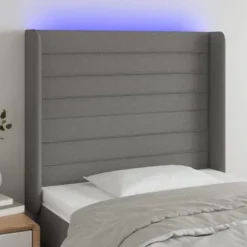 Maison Exclusive - LED Hovedgærde Mørkegrå 83x16x118/128 cm Stof mörkgrå