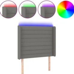 Maison Exclusive - LED Hovedgærde Mørkegrå 83x16x118/128 cm Stof mörkgrå