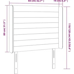 Maison Exclusive - LED Hovedgærde Mørkegrå 83x16x118/128 cm Stof mörkgrå