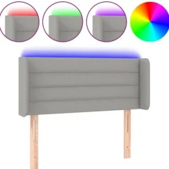 Maison Exclusive - LED Hovedgærde Lys Grå 83x16x78/88 cm Stof ljusgrått
