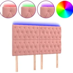 Maison Exclusive - LED Hovedgærde Rosa 144x7x118/128 cm Velour Ros