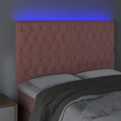 Maison Exclusive - LED Hovedgærde Rosa 144x7x118/128 cm Velour Ros