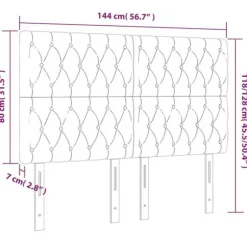 Maison Exclusive - LED Hovedgærde Rosa 144x7x118/128 cm Velour Ros