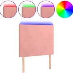 Maison Exclusive - LED Hovedgærde i Rosa 90x5x118/128 cm Velour Ros