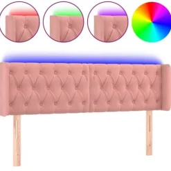 Maison Exclusive - LED Hovedgærde i Rosa 147x16x78/88 cm Velour Ros