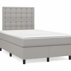 Maison Exclusive - Madras med lameller og LED lys, lysegrå 120x190 cm stof