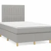 Maison Exclusive - Madras med lameller og LED lys, lysegrå 120x190 cm stof