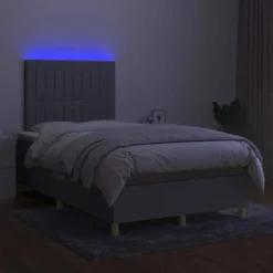 Maison Exclusive - Madras med lameller og LED lys, lysegrå 120x190 cm stof