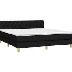 Maison Exclusive - Madras med lameller med LED-madras Sort 160x200 cm Stof