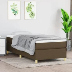 Maison Exclusive - Mørkebrun fjederseng 100x200 cm stof mörkbrun