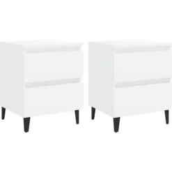 Maison Exclusive - Natborde 2 stk hvid 40x35x50 cm ingeniørtræ